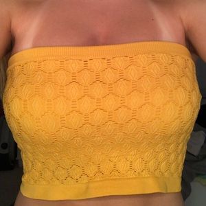 yellow bandeau top